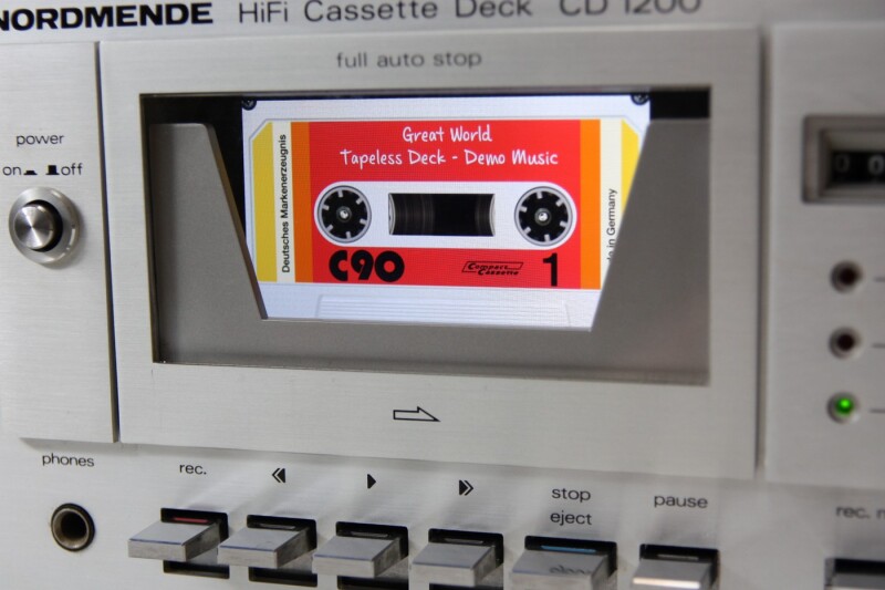 This vintage cassette deck plays digital music