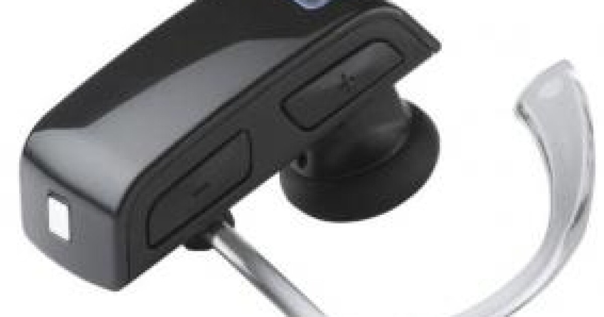 Mini Bluetooth headset cancels background noise for clear mobile