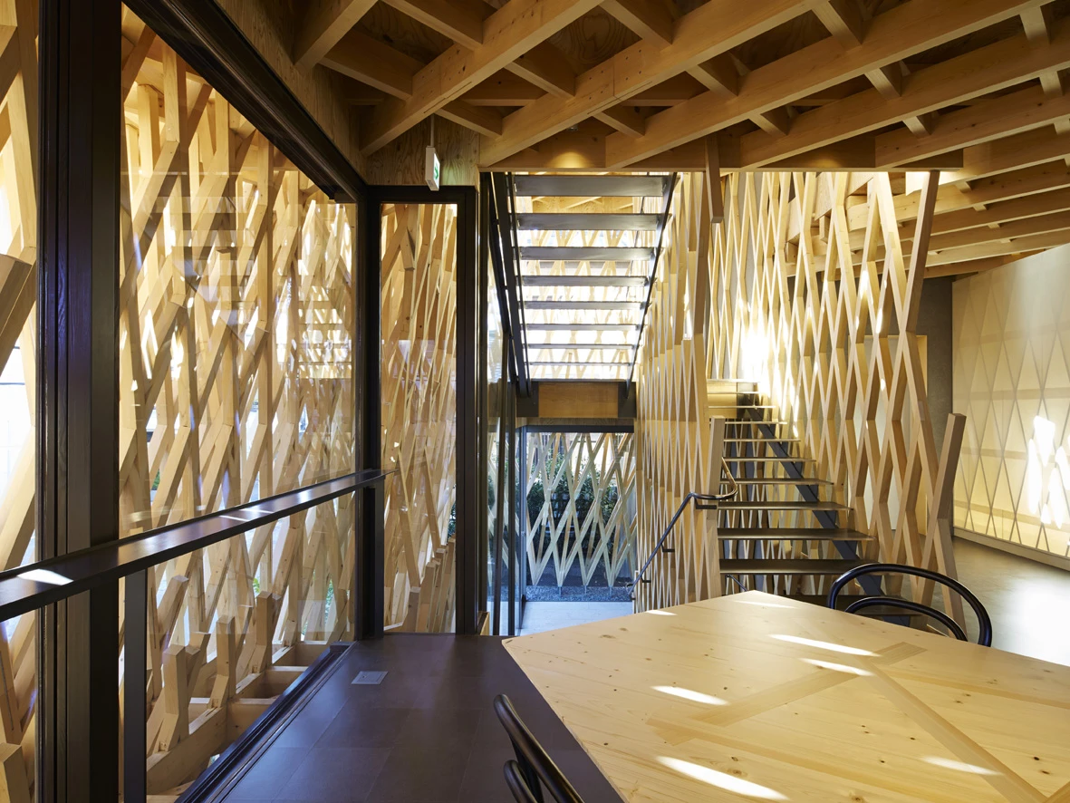 inside the Sunny Hills cake shop in Omotesando, Tokyo, by Kengo Kuma & Associates