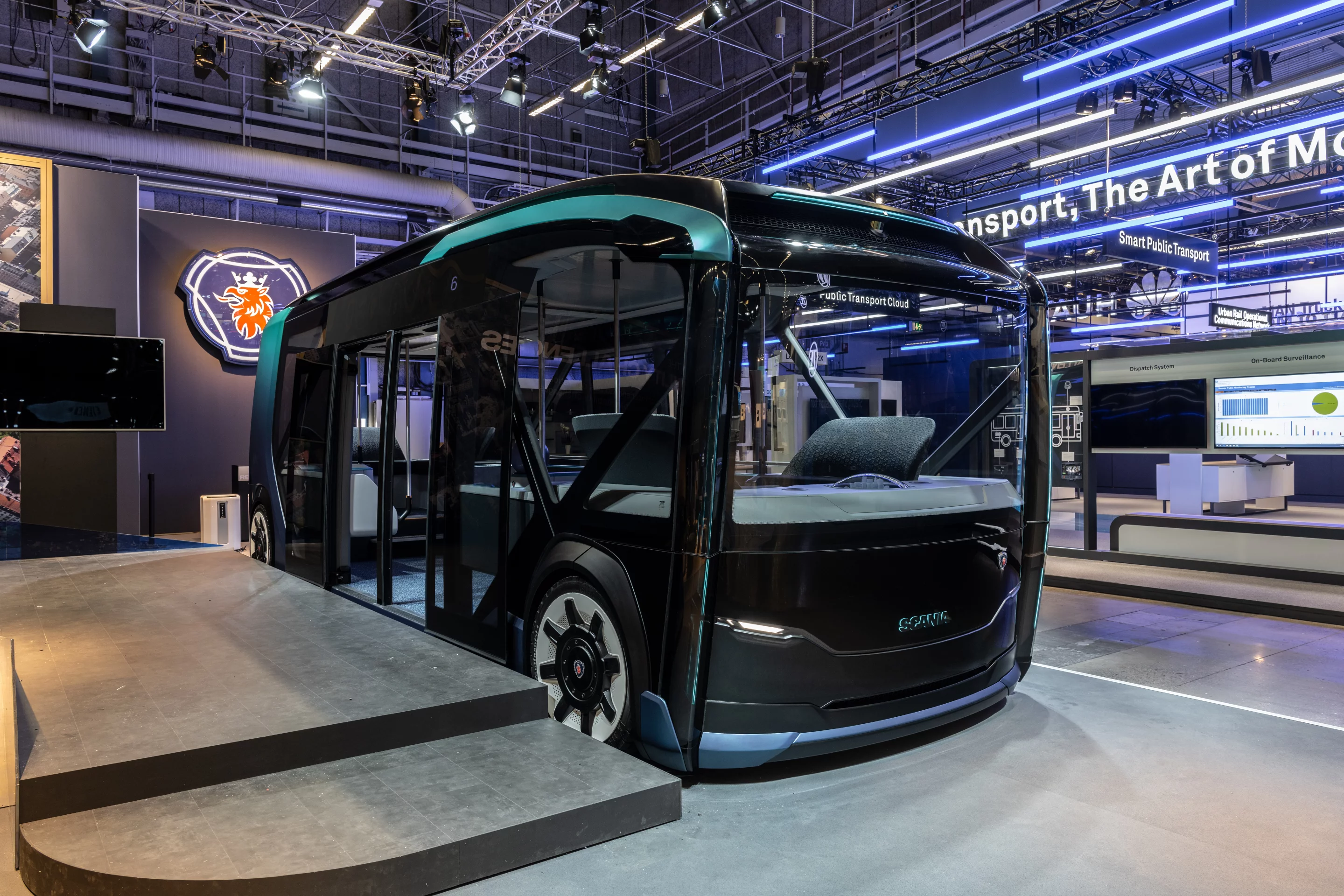 Built from composite, the bus weighs under 8 tonnes