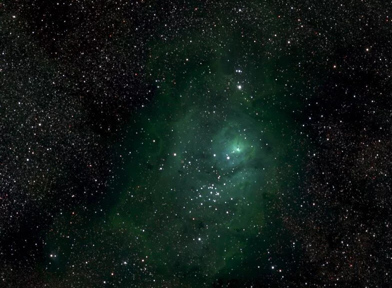 Section of the mosaic displaying the M8 nebula