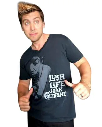 NSYNC's Lance Bass sporting the John Coltrane Lush Life Musical T