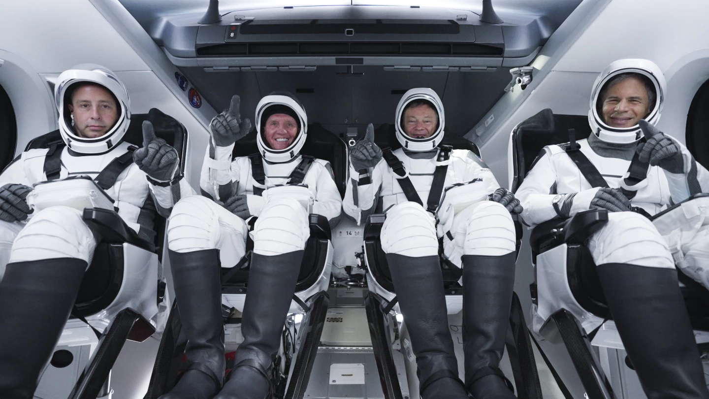 Ax-1 crew aboard the Endeavour