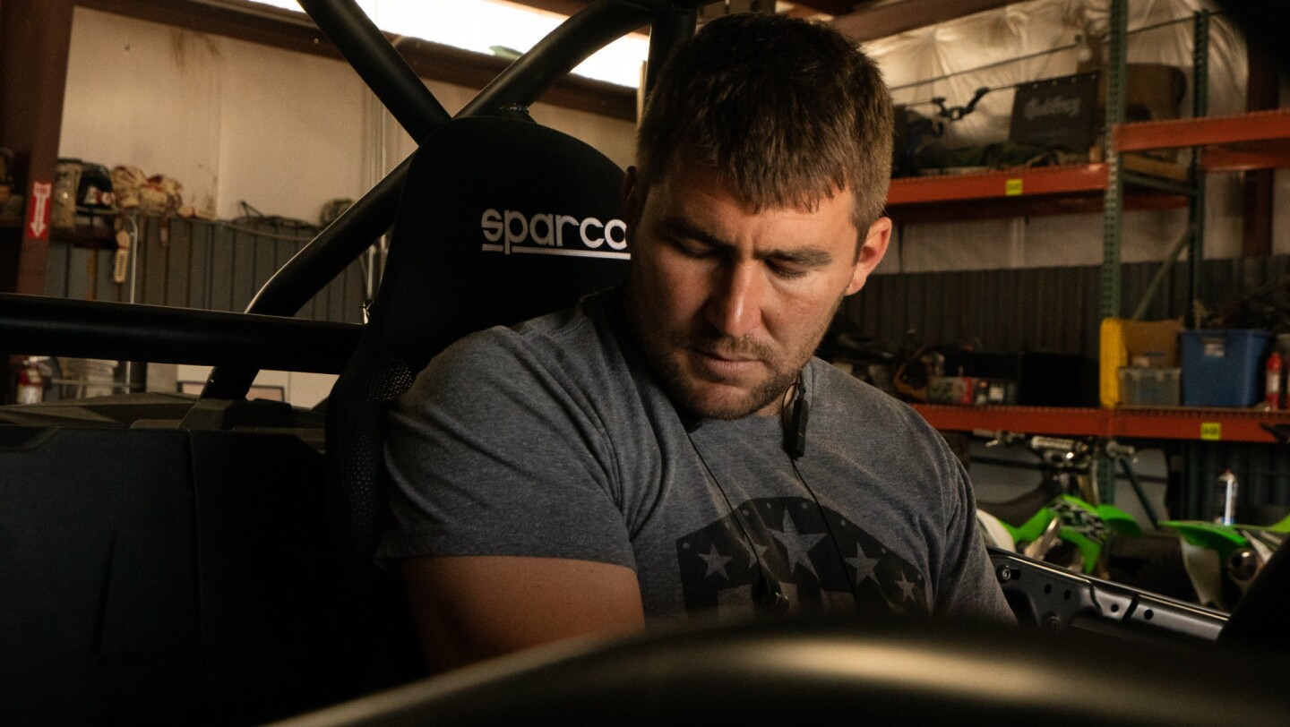 Tanner in his Sparco race seat
