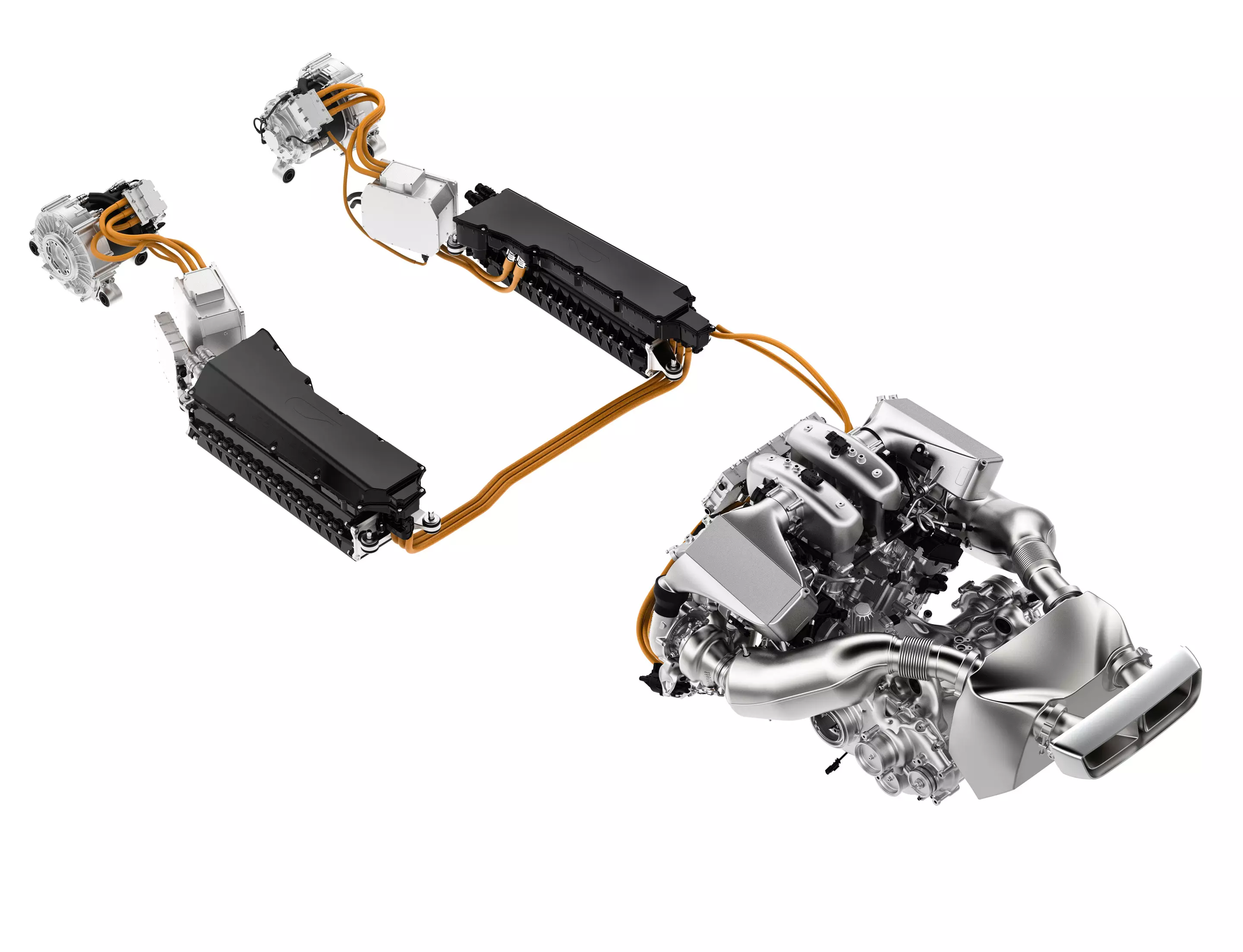 The Czinger 21C drivetrain with electric motors shown