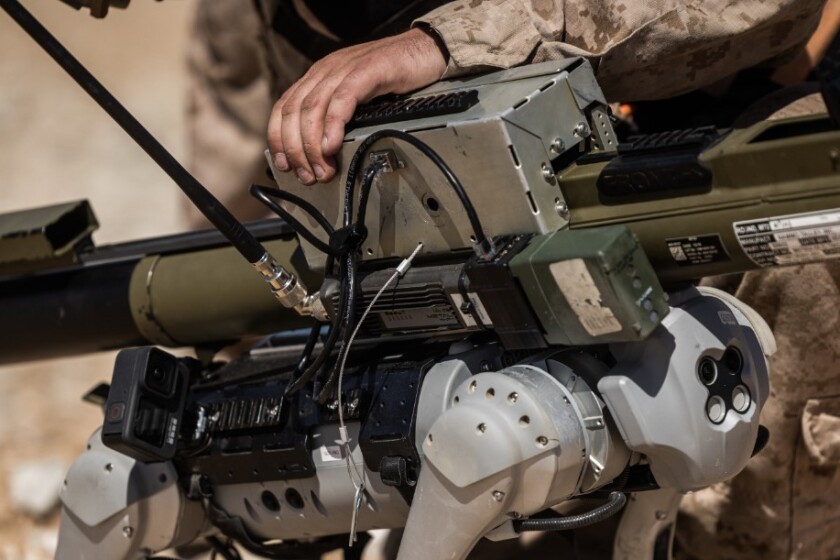 O cão-robô armado e pronto
Corpo de Fuzileiros Navais dos EUA