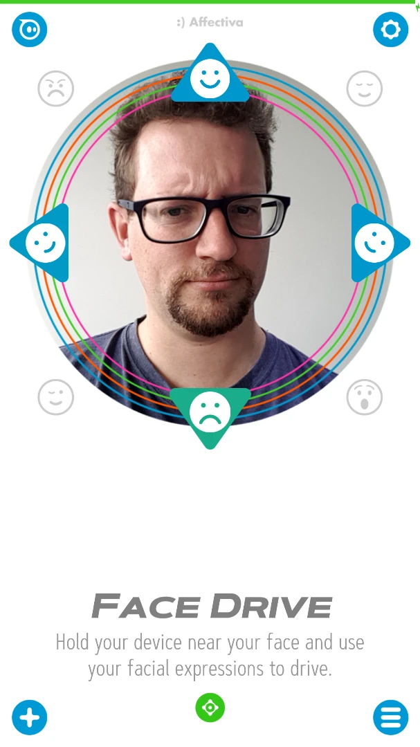 Face Drive mode allows users to steer Sphero Mini by smiling, frowning or tilting their head