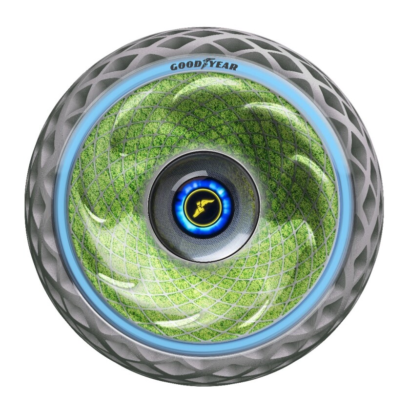 The Oxygene concept tire features living moss within the sidewall