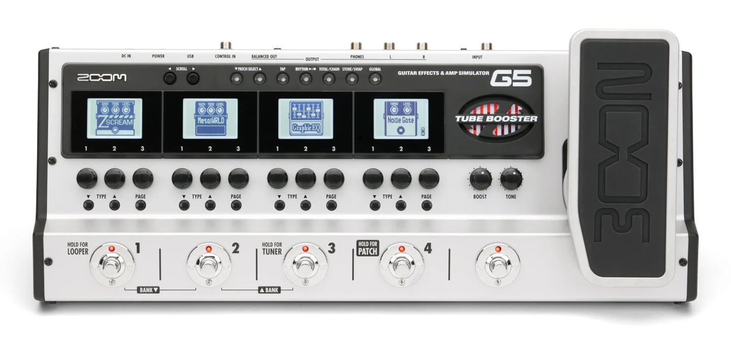 The G5 features 100 stompbox effects, 20 amp models that are described as "super-real" and over 120 DSP effects