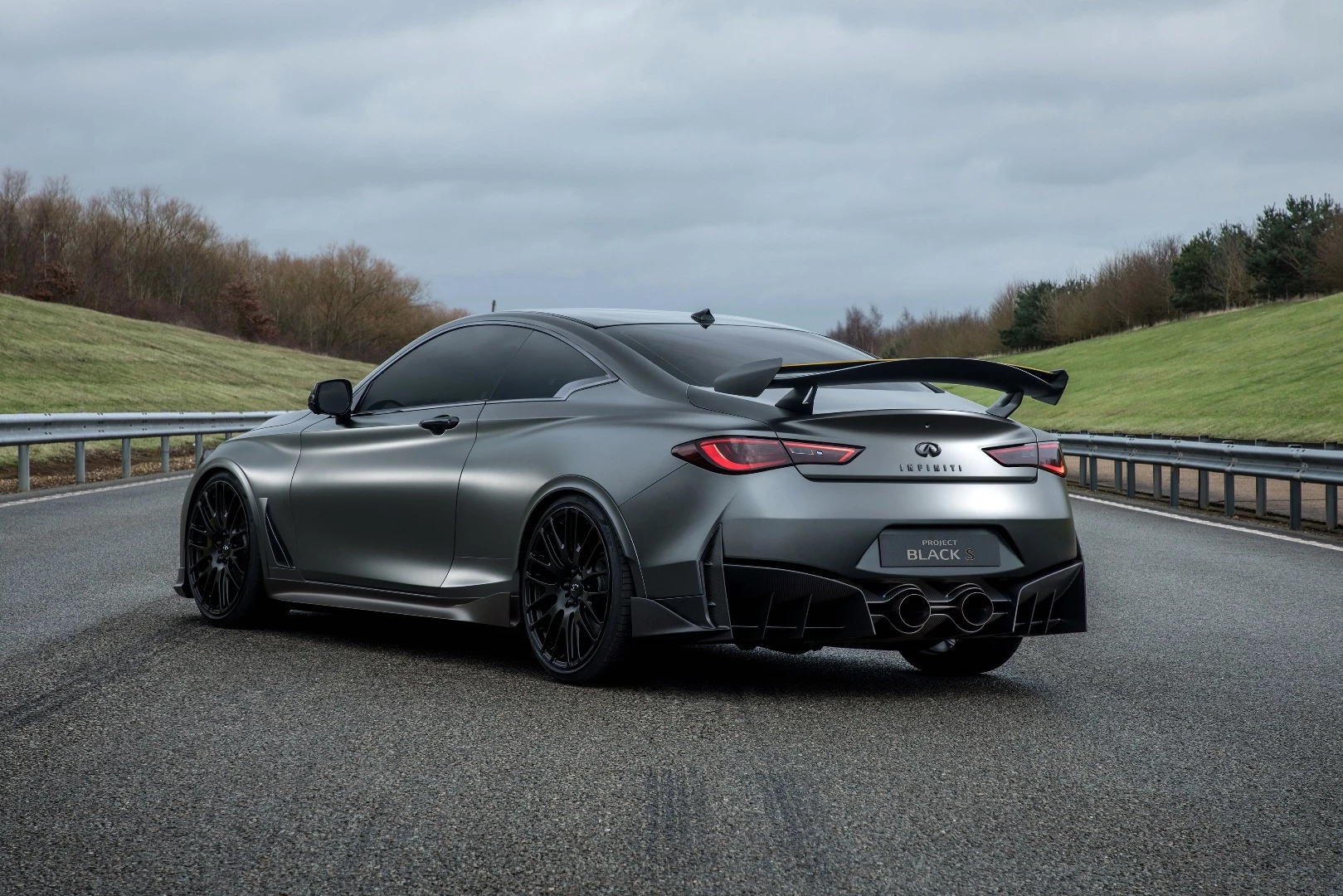 The huge central exhaust on the Infiniti Project Black S hints at its F1-inspired powertrain