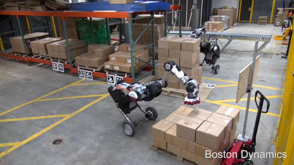 Handle can work with regular-sized pallets up to 1.2 meters deep
