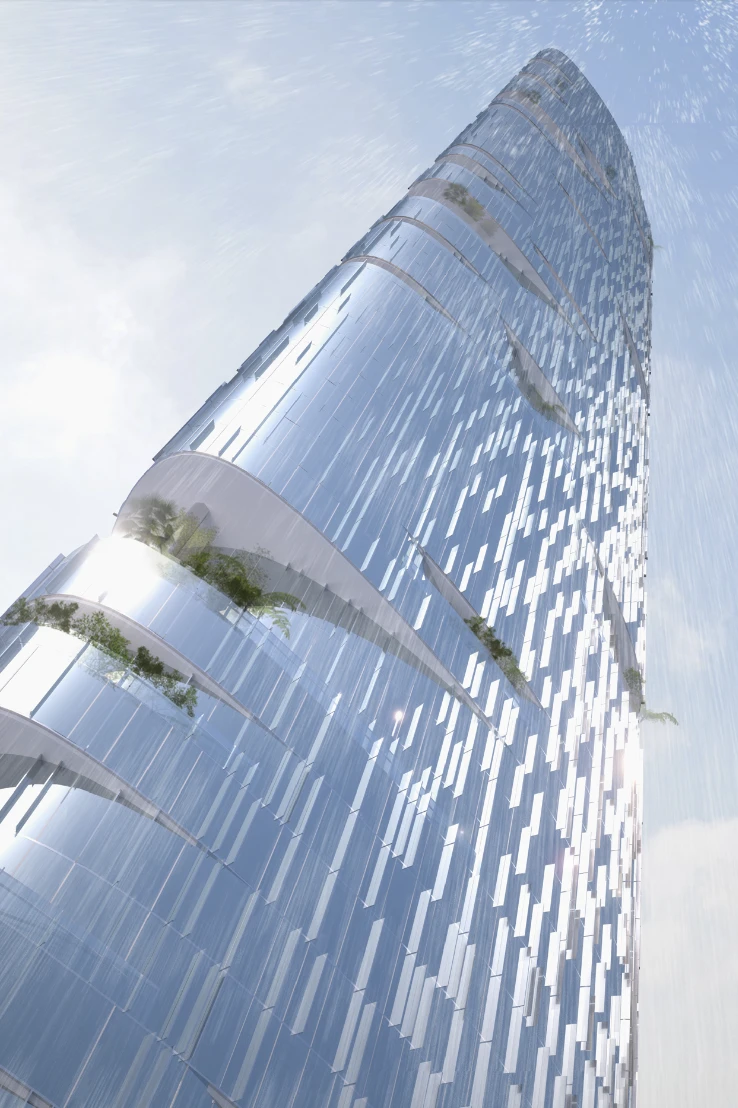 The competition-winning Imperial Tower (Image © Adrian Smith + Gordon Gill Architecture)