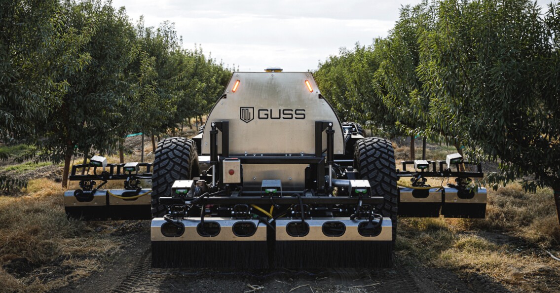 Herbicide GUSS measures 23 ft 6 in (7.2 m) long by 6 ft 4 in (1.9 m) tall by 8 ft 4 in (2.5 m) wide – with its booms folded in