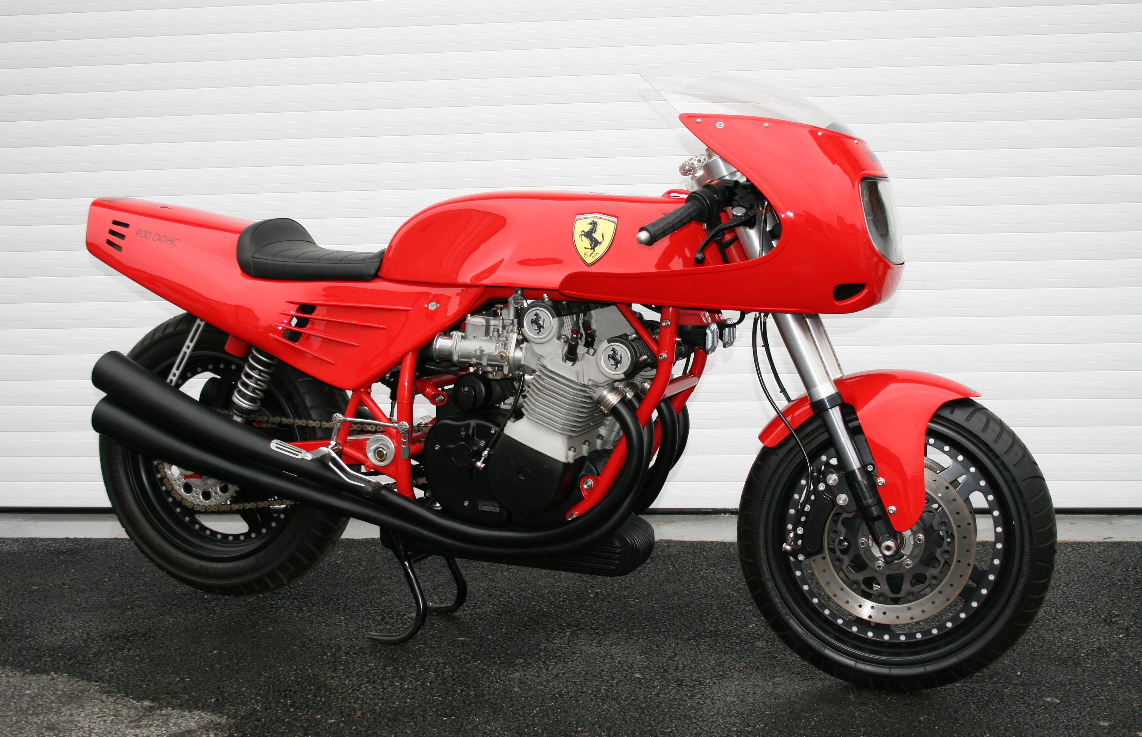 MV Meccanica Verghera (U.K.) was founded by David Kay, best known for designing the world's only Ferrari motorcycle in the early 1990s, then spending 3,000 hours creating, with Ferrari's blessing, a double overhead camshaft 900cc four worthy of the Prancing Horse logo, with magnesium casings and Reynolds 531 frame. The bike was shown publicly for the first time in 1995, creating quite a media storm and not surprisingly, when it went to auction in 2012, it became one of the top 100 most valuable motorcycles in the world, selling for £85,500 ($139,066).