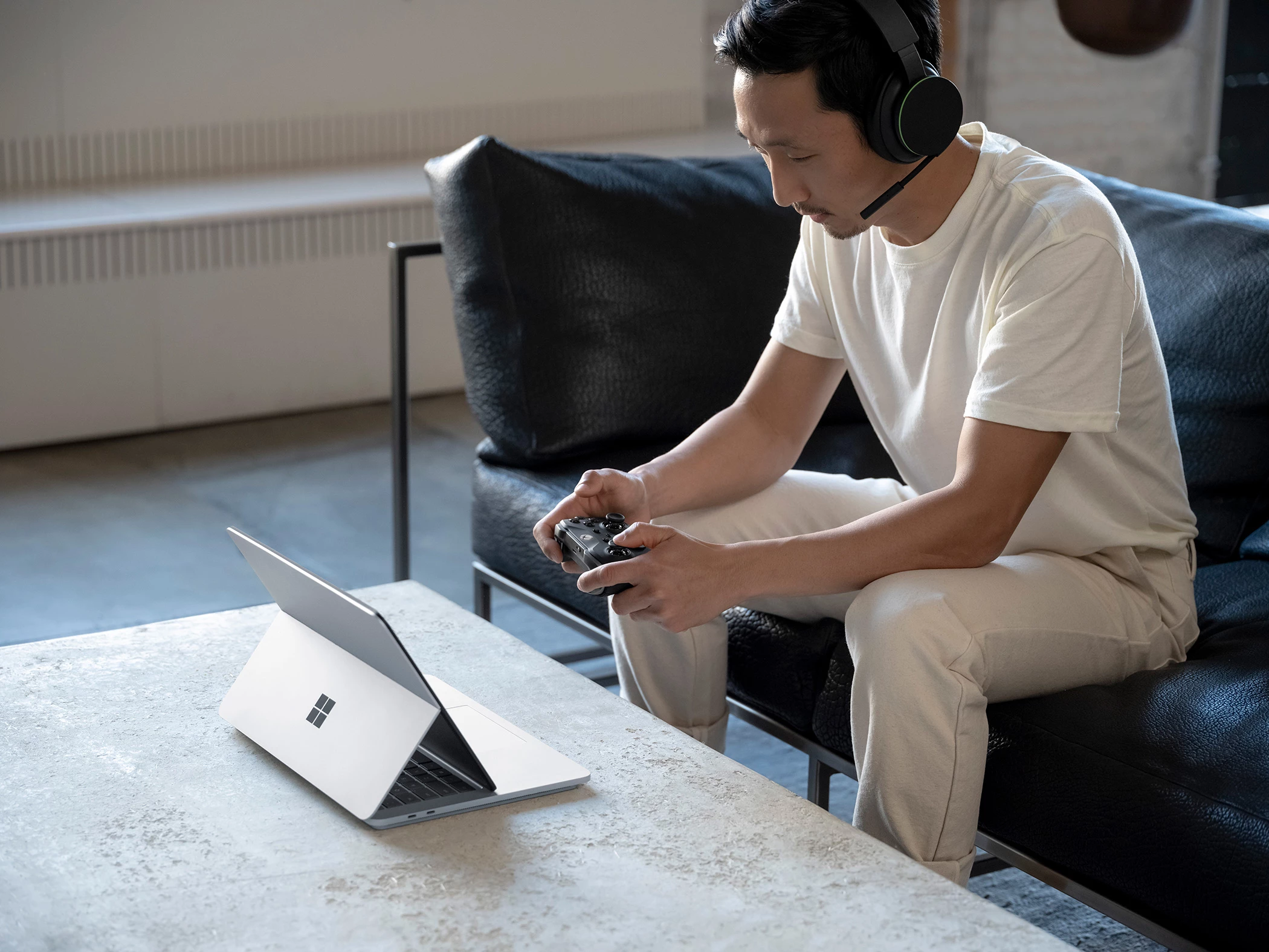 The tilting display of the Surface Laptop Studio allows users to get closer to games, movies and videos