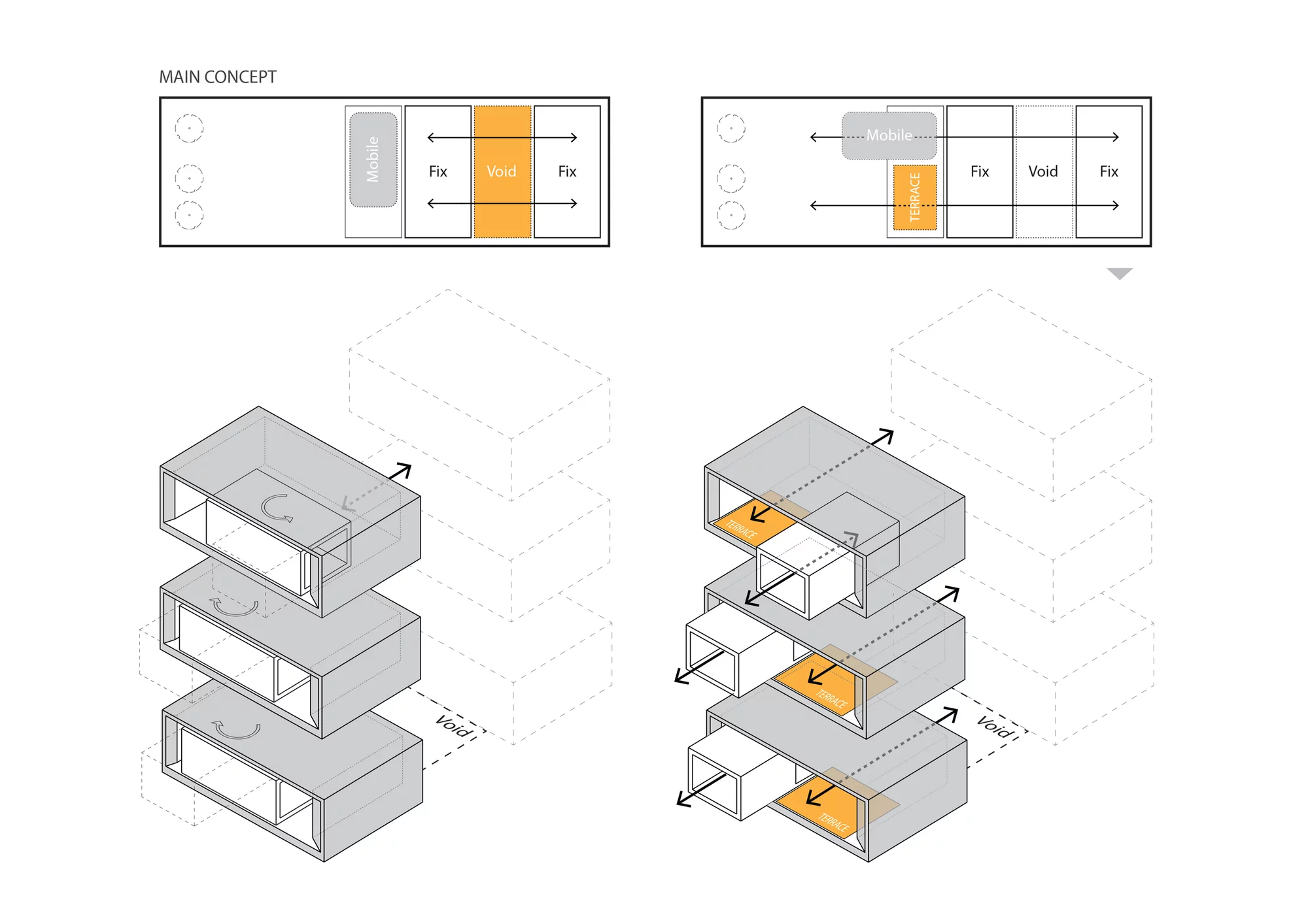 Architectural drawing explaining the rotation mechanism in more detail (Image: Nextoffice)