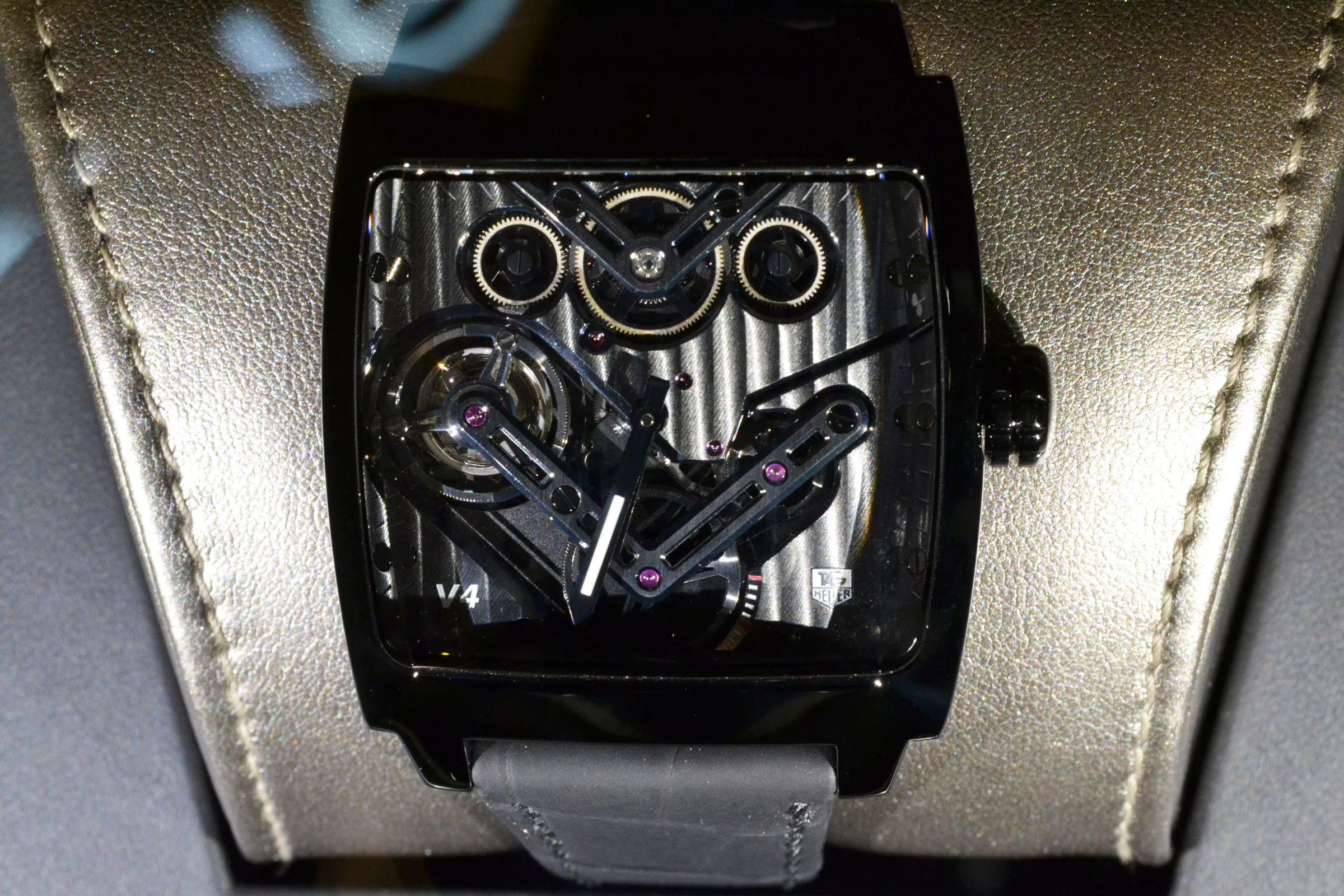 The Monaco V4 Tourbillon on display at Baselworld 2014