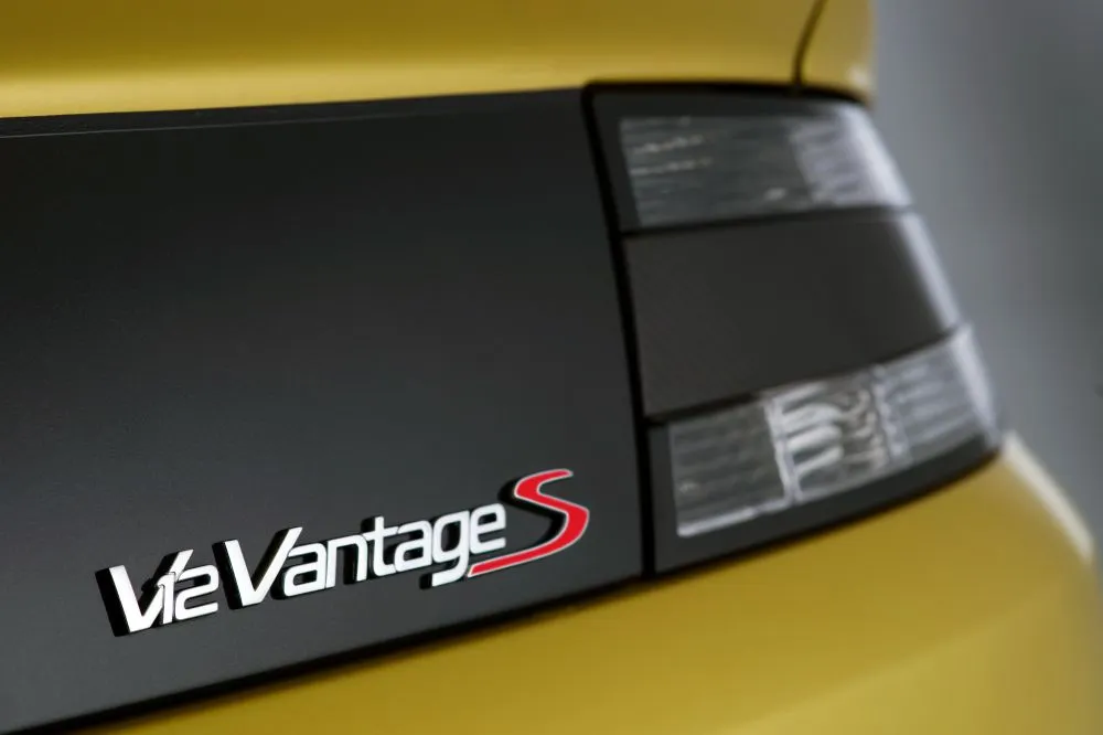 Vantage S graphics pack includes black painted roof, painted boot panel and obligatory V12 Vantage S badging