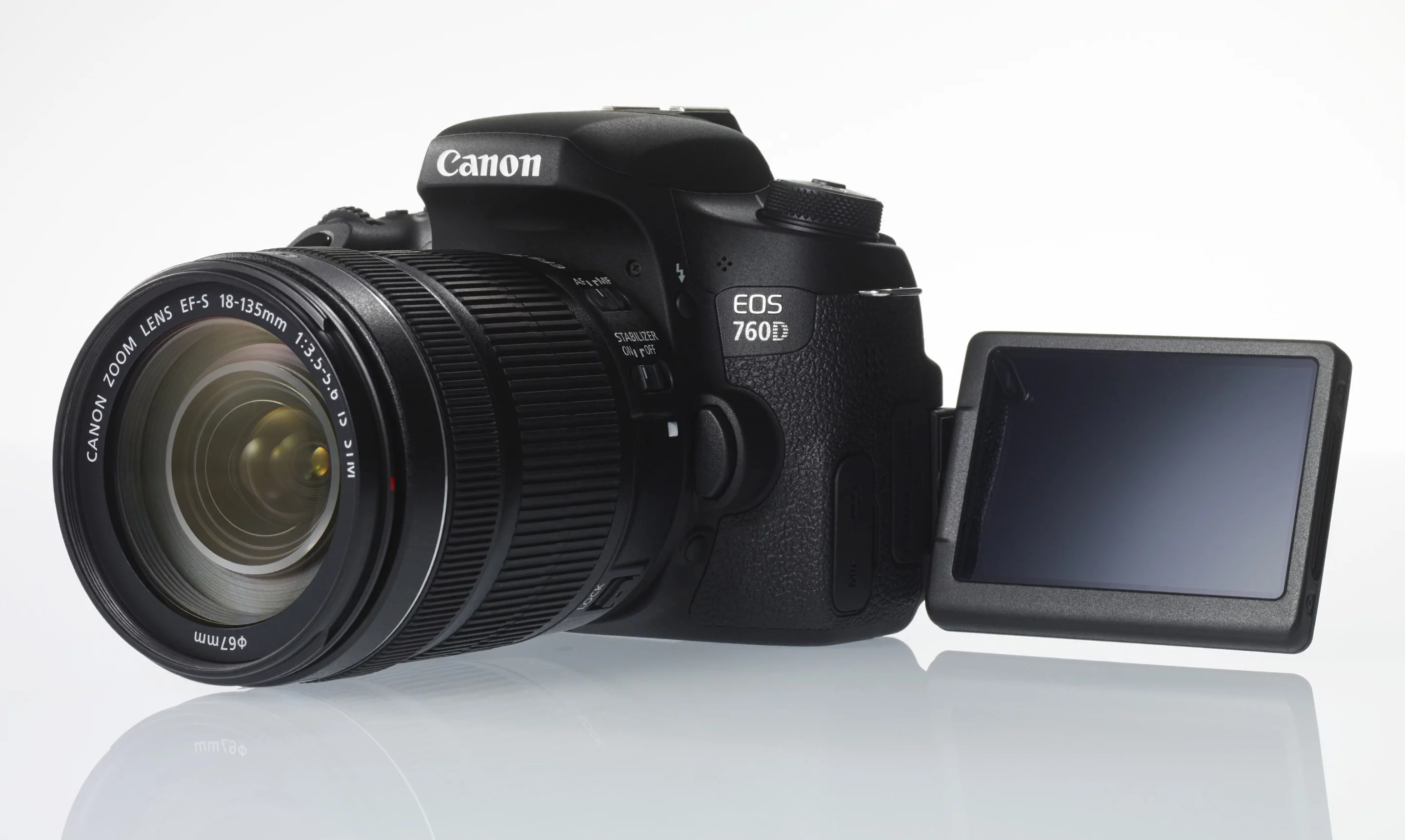 Canon EOS 760D (Rebel T6s) features a vari-angle 3-inch LCD touchscreen monitor on the rear with 1,040k dots