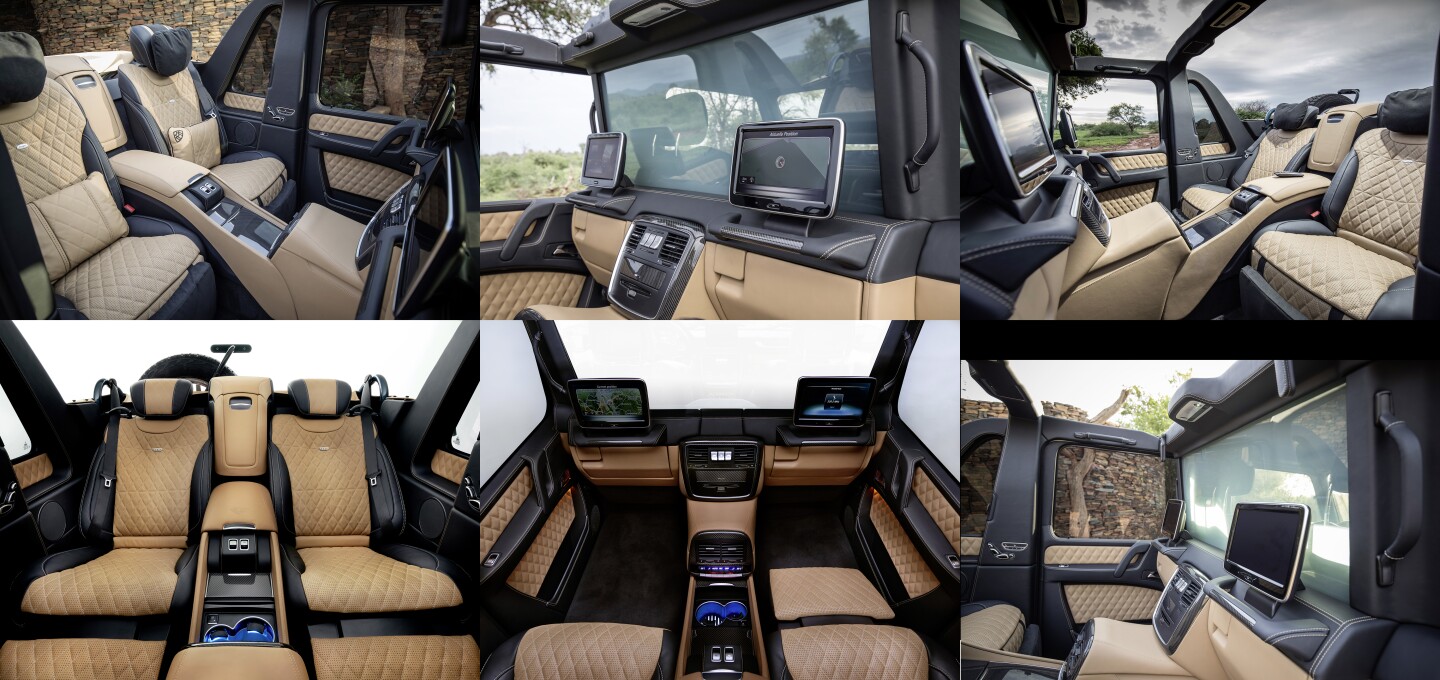 In the ultra-luxurious rear passenger capsule, the environment can be controlled to perfection, from open air, to air-conditioned quietness