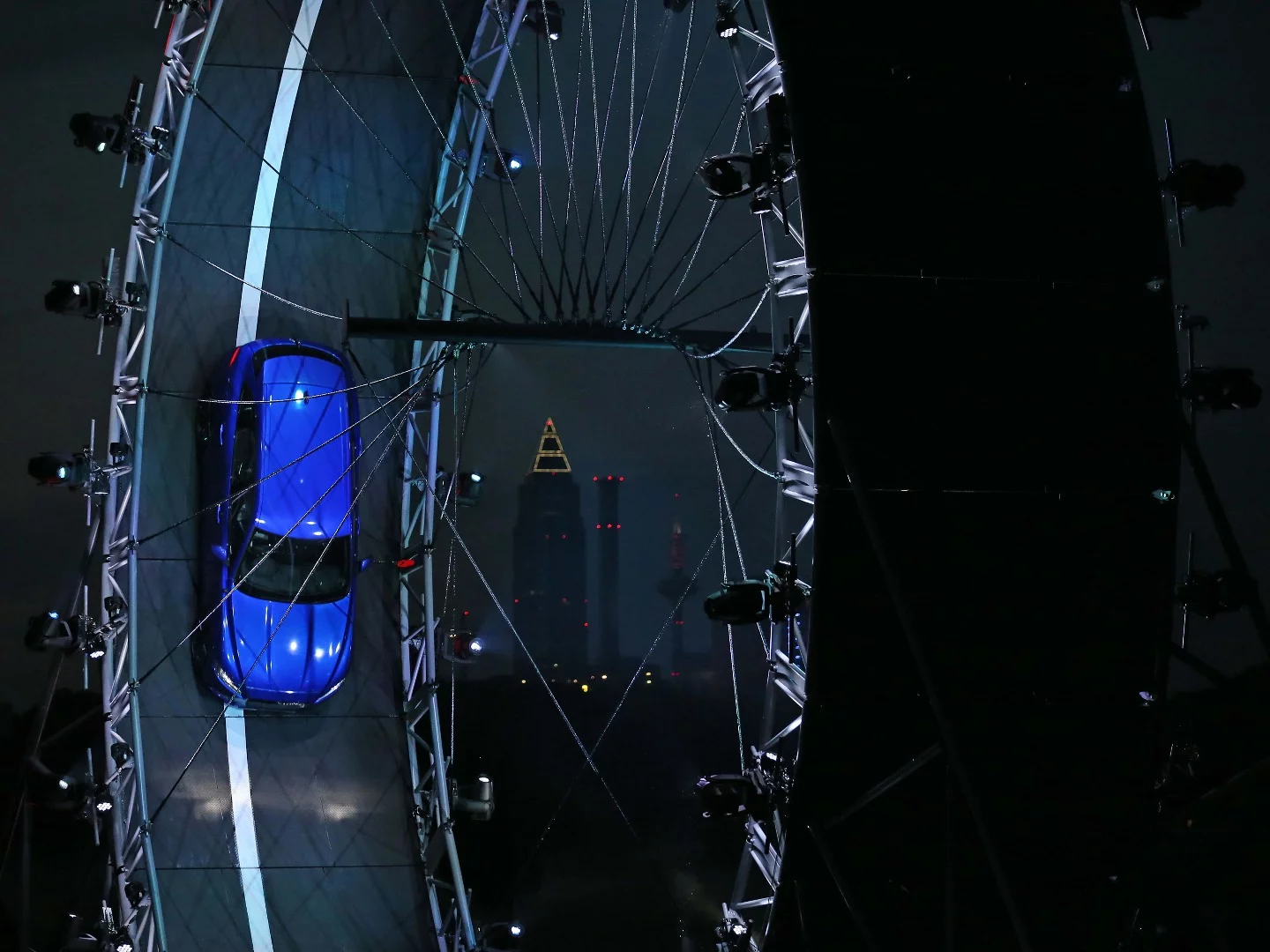 The F-Pace running the loop