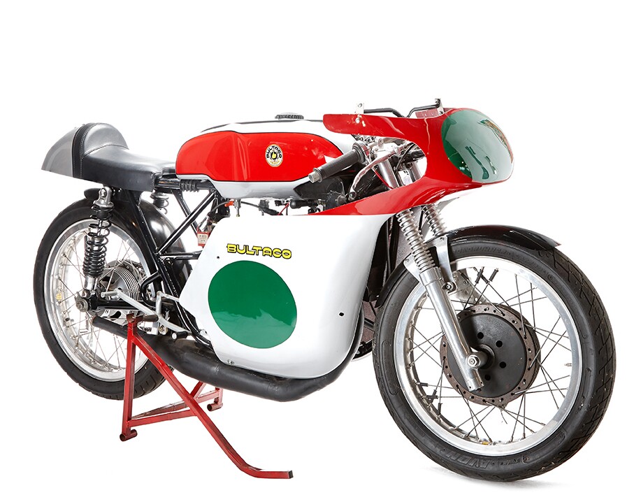 The Bultaco factory machine campaigned by Ramon Torras in 1965, this bike was sold by Senor Bulto himself to Barry Smith when Smith was a Derbi works rider. Barry then took the bike back to Australia with him, from where it was sold into New Zealand. Estimate: NZD$50,000 to $60,000 (US$32,000 to $38,000)