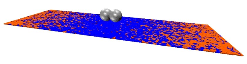 The microwalkers are dragged across a surface until they reach receptors they are designed to stick to