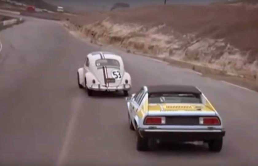 An interesting aspect to this movie is that it followed the formulaic rule of giving the hero a love interest. Every leading actor needs an onscreen romantic foil, and for Herbie the Volkswagen in 'Herbie Goes to Monte Carlo', it was a shapely powder-blue Lancia Scorpion named Giselle. Herbie and Giselle are pictured above going for a drive together. Giselle is also being auctioned on the same day, with an estimate of $40,000 to $50,000. Maybe some kind soul can keep them together.