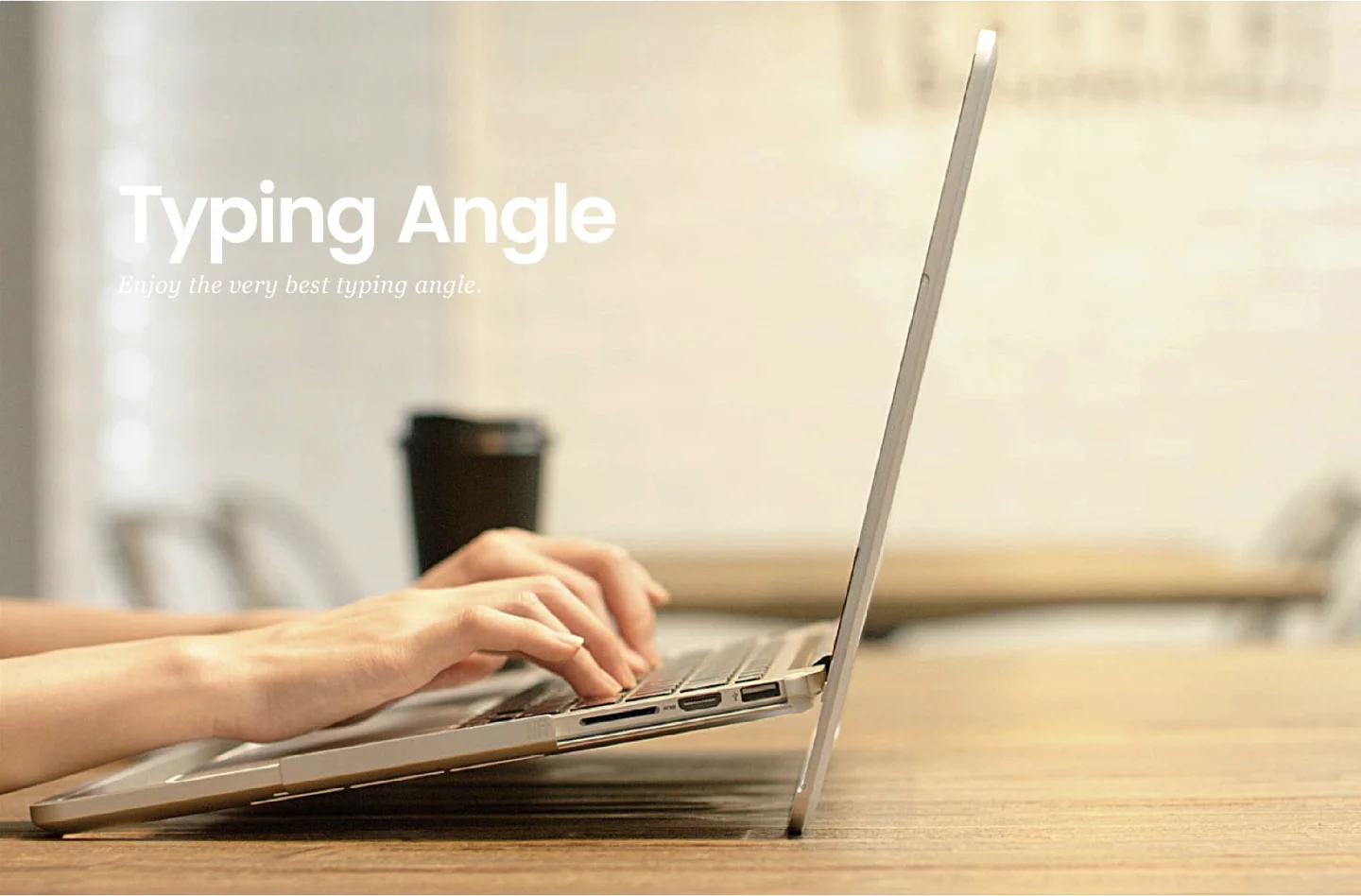 Touch-typists are offered a steeper keyboard angle by the Lift and Go