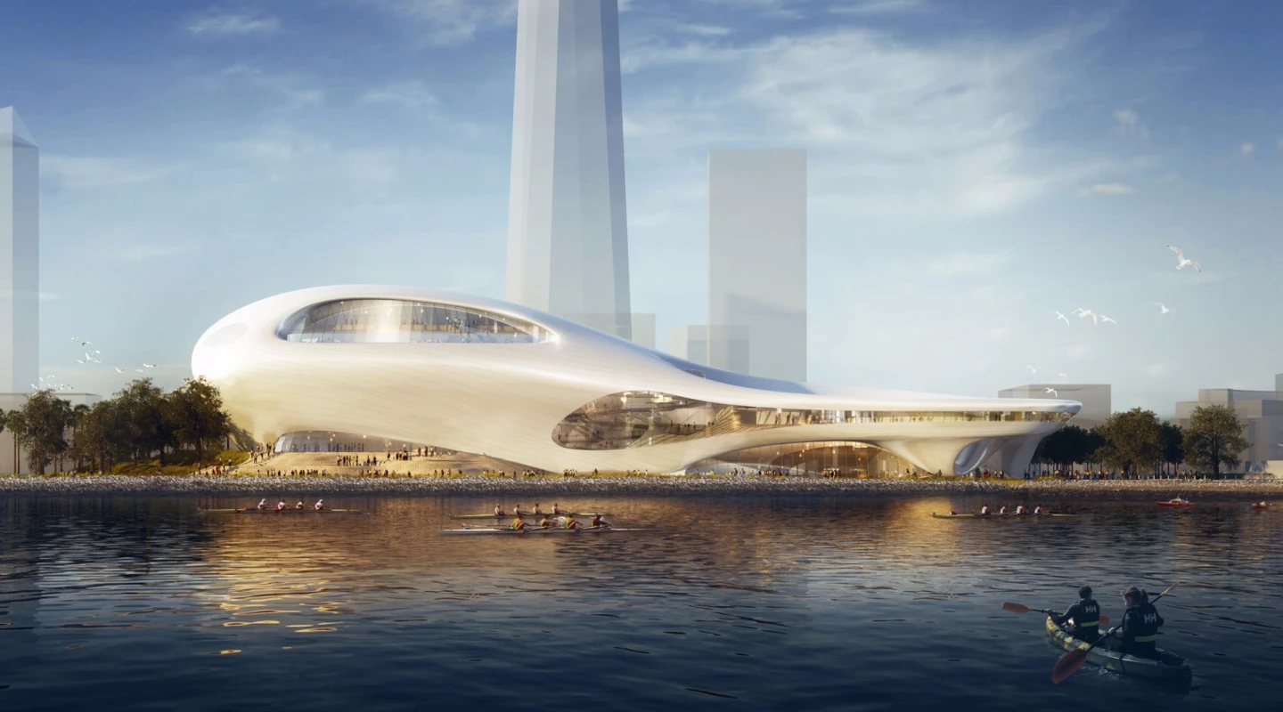 The San Francisco concept for the Lucas Museum of Narrative Art has a structure that grows to be more bulbous at one end