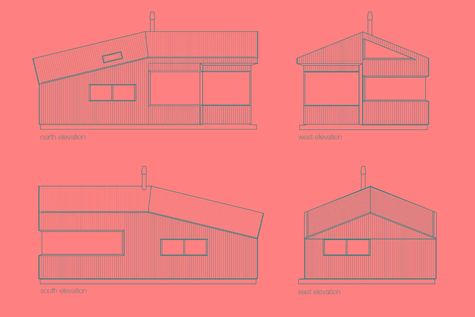 Architectural drawings of Thoreau's Cabin