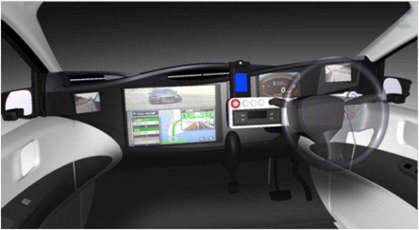 A 19-inch screen provides navigation and a rearview camera display for the driver of the SIM-LEI