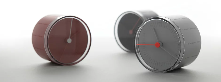 Engraved at intervals around its cylindrical body are 24 different time zones