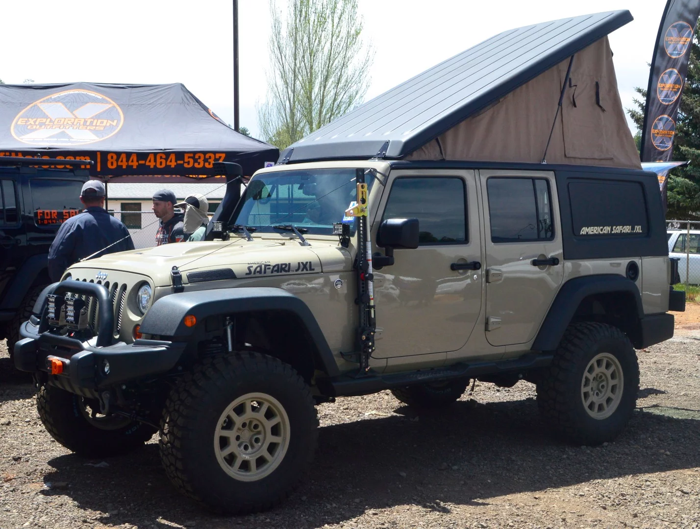Exploration Outfitters Jeep Wrangler with American Safari Vehicles JXL conversion ready to wander and camp