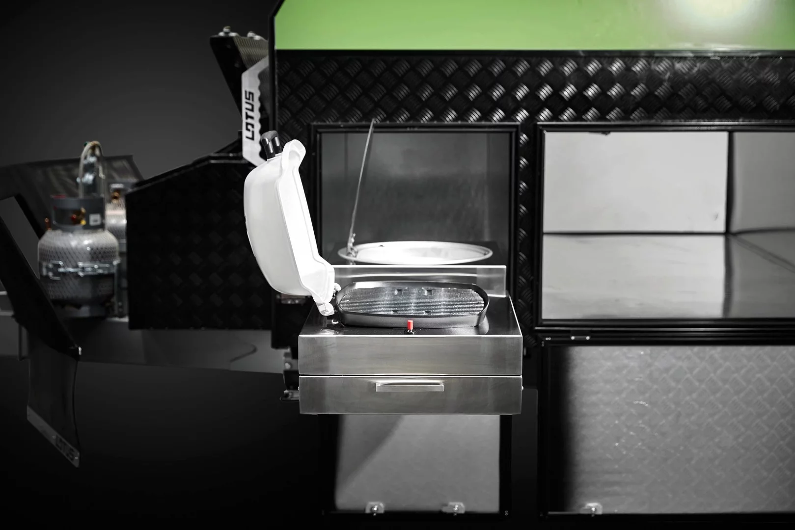 Grilling out with the Off Grid caravan