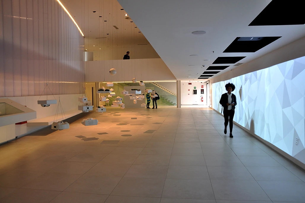 Interior gallery space of the Brazilian Pavilion