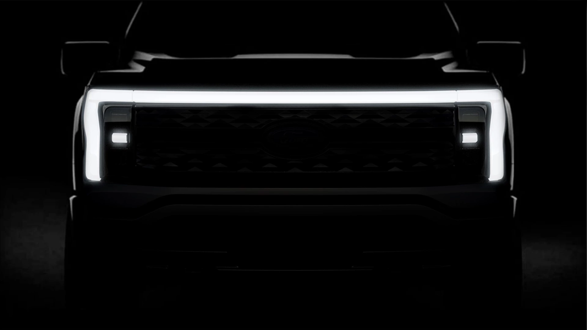 Ford F-150 Lightning teaser picture from September 2020; the