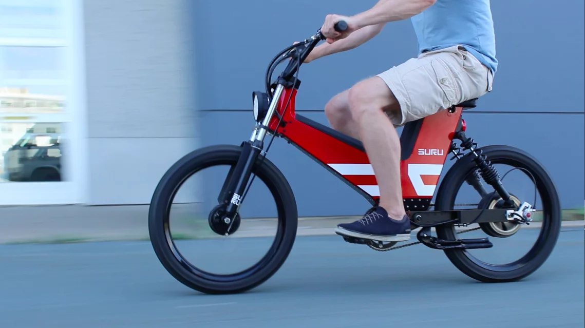The Suru Scrambler is a street legal pedal-assist bicycle designed for both on- and off-road action