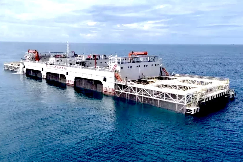 The Xinhuan No 1 is China's largest semi-submersible offshore aquaculture project