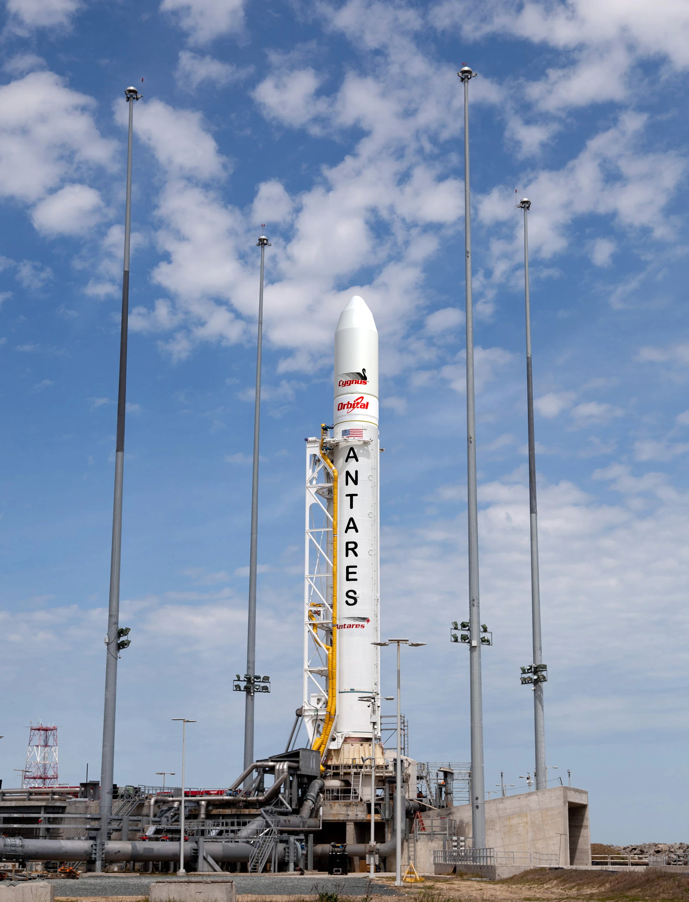Artist rendering of Antares on launch pad (Image Orbital Science Corporation)