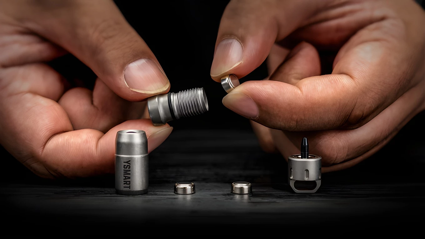 The Bullet2 runs off three button batteries