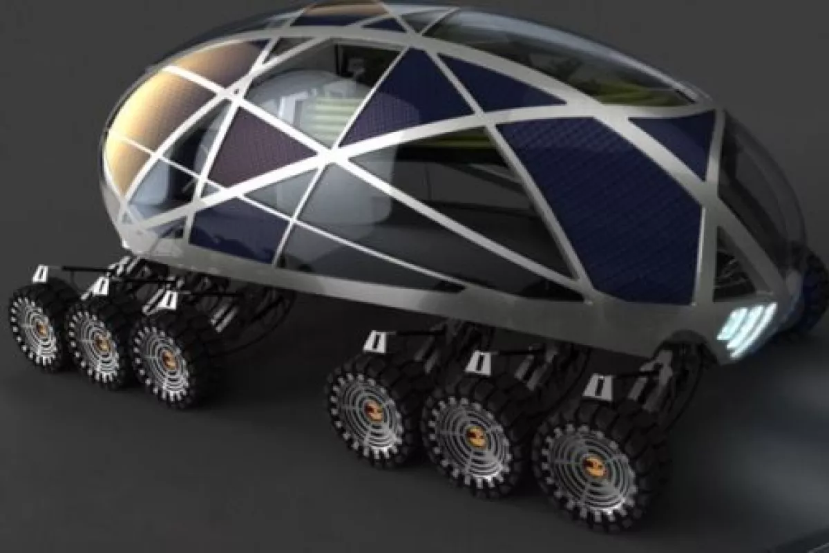 The Nomad is a concept for a futuristic cross-country RV and biosphere designed to cope with a world ravaged by global warming