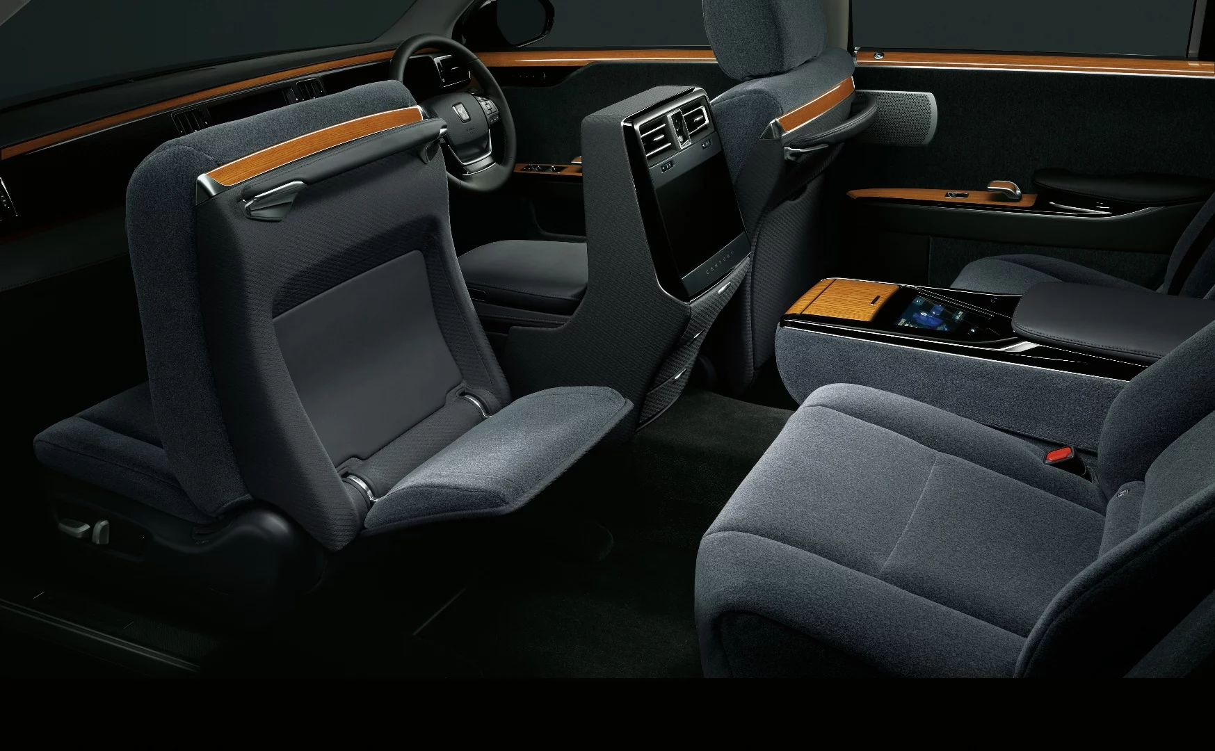 Power leg rest and massage make the left rear passenger area extra comfortable
