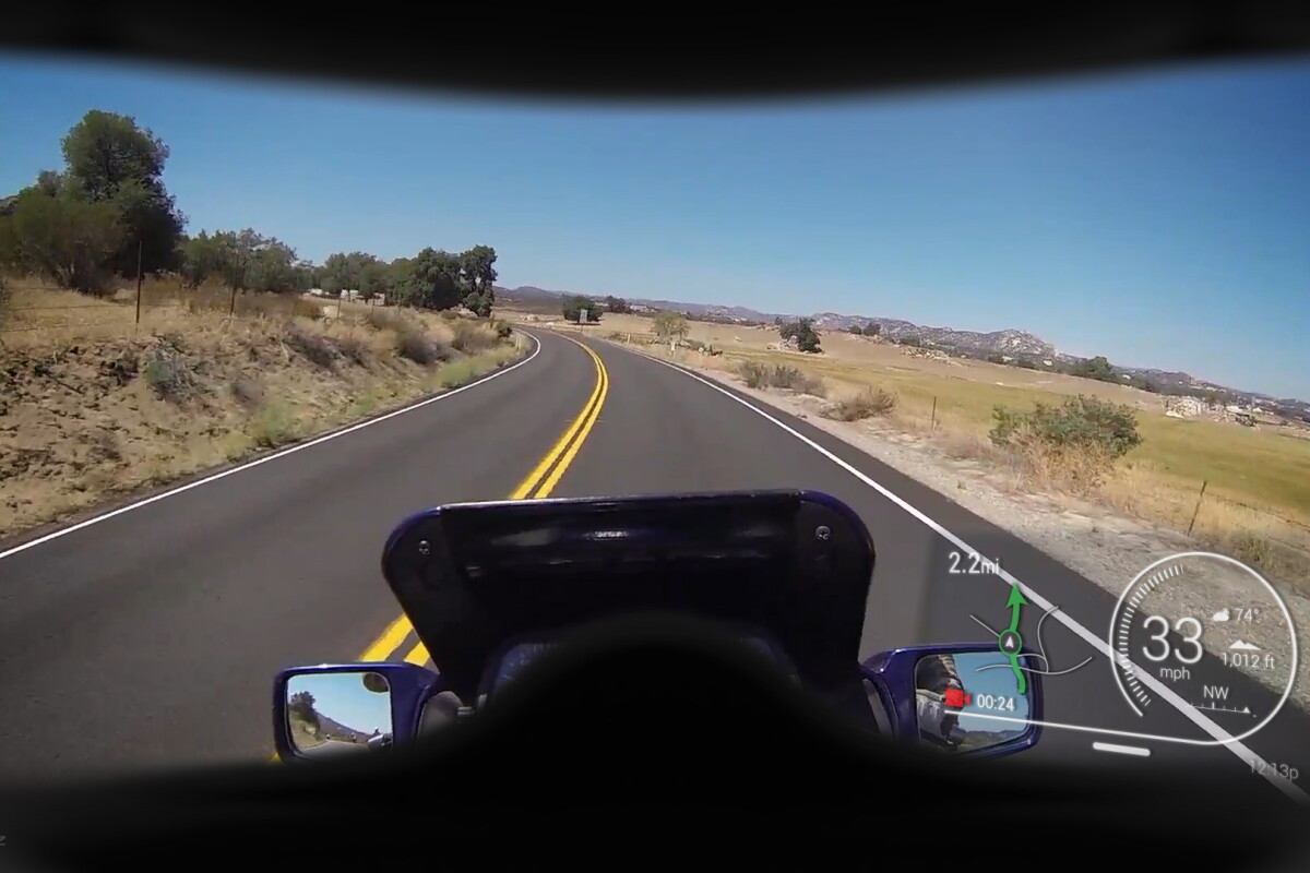 bike helmet hud display MOTOEYE E6+ Motorcycle HUD, Bluetooth, Rearview Camera, CarPlay Tech Review: EyeLights' EyeRide Motorcycle