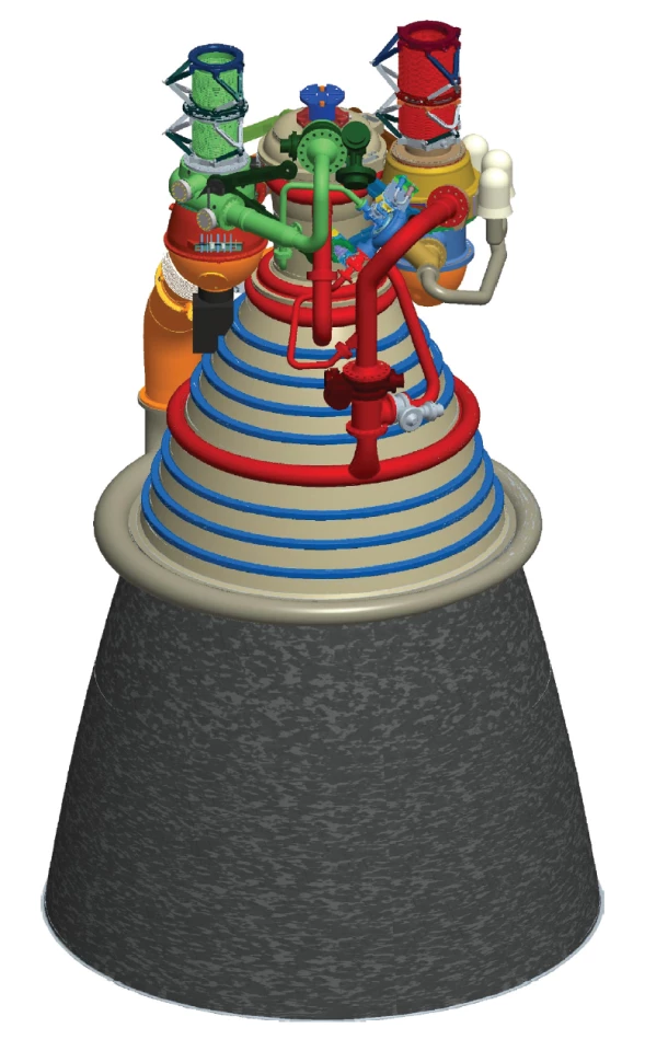 Artist's concept of a J-2X engine (Image; NASA)
