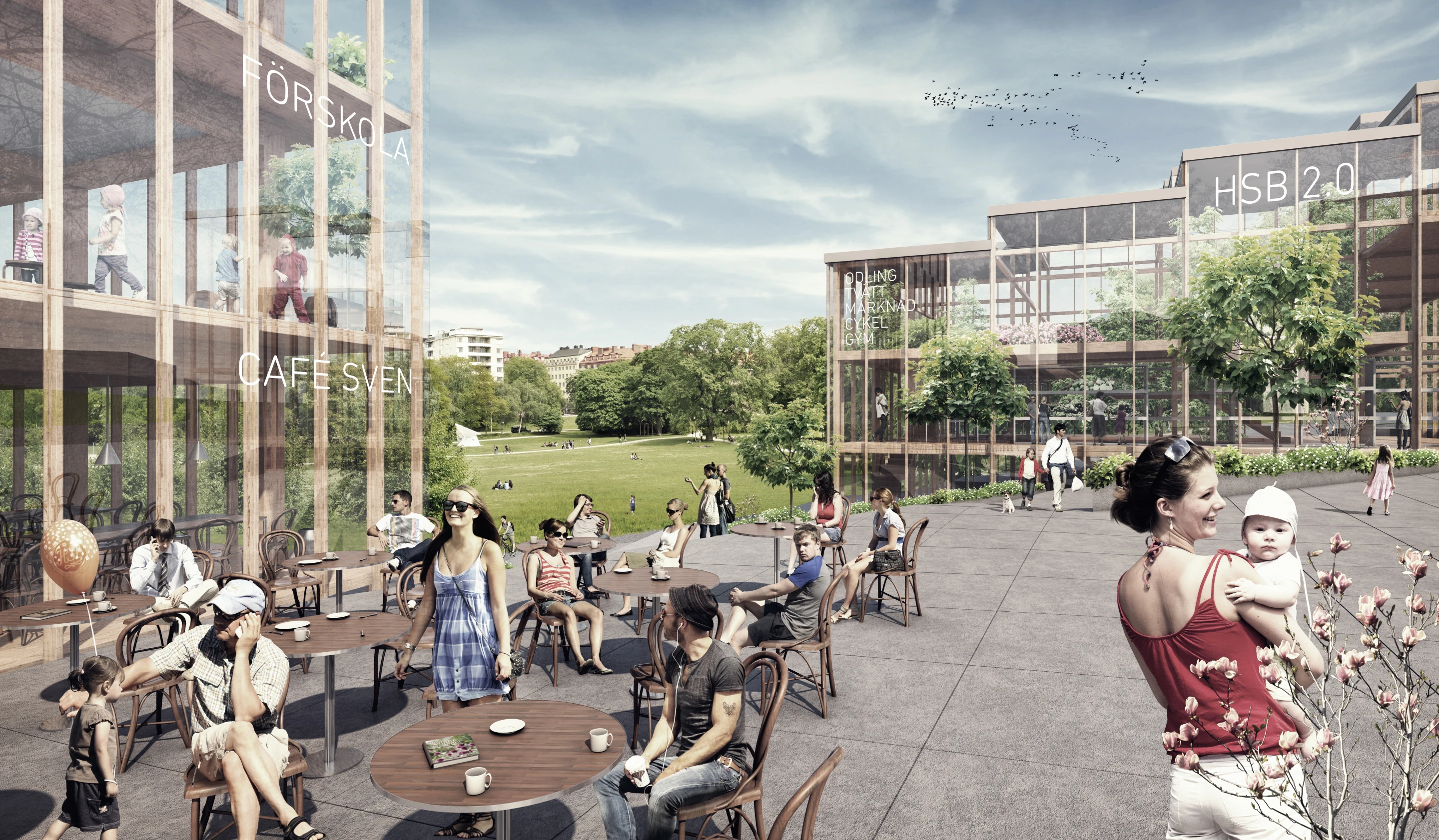 Sweden-based firm Berg C.F. Møller has proposed a 34-story wooden skyscraper for HSB Stockholm's architectural competition (Image: Berg C.F. Møller)