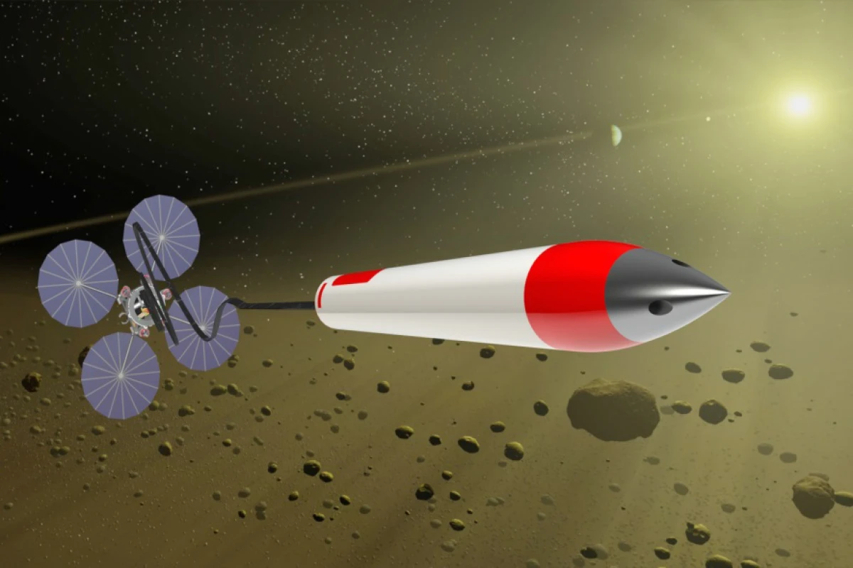 A sampling spacecraft launching a penetrator missile (Image: NASA)