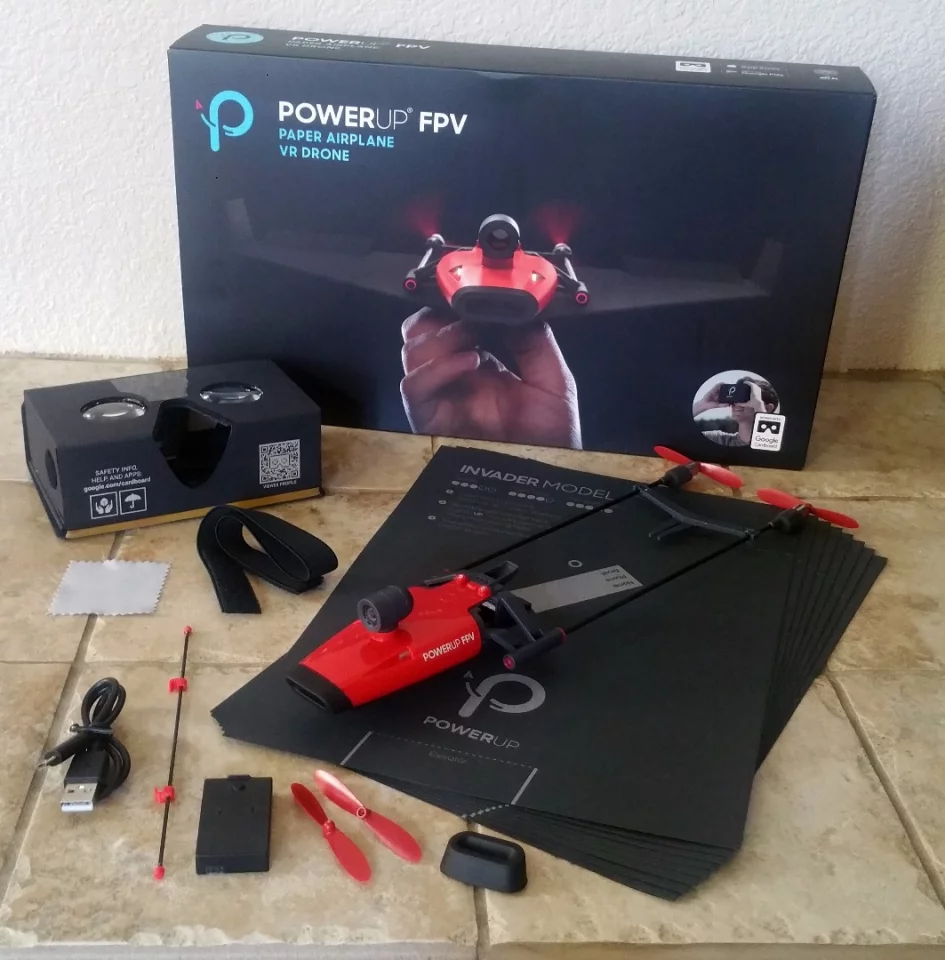 The PowerUp FPV comes with everything a pilot would need, plus a little extra