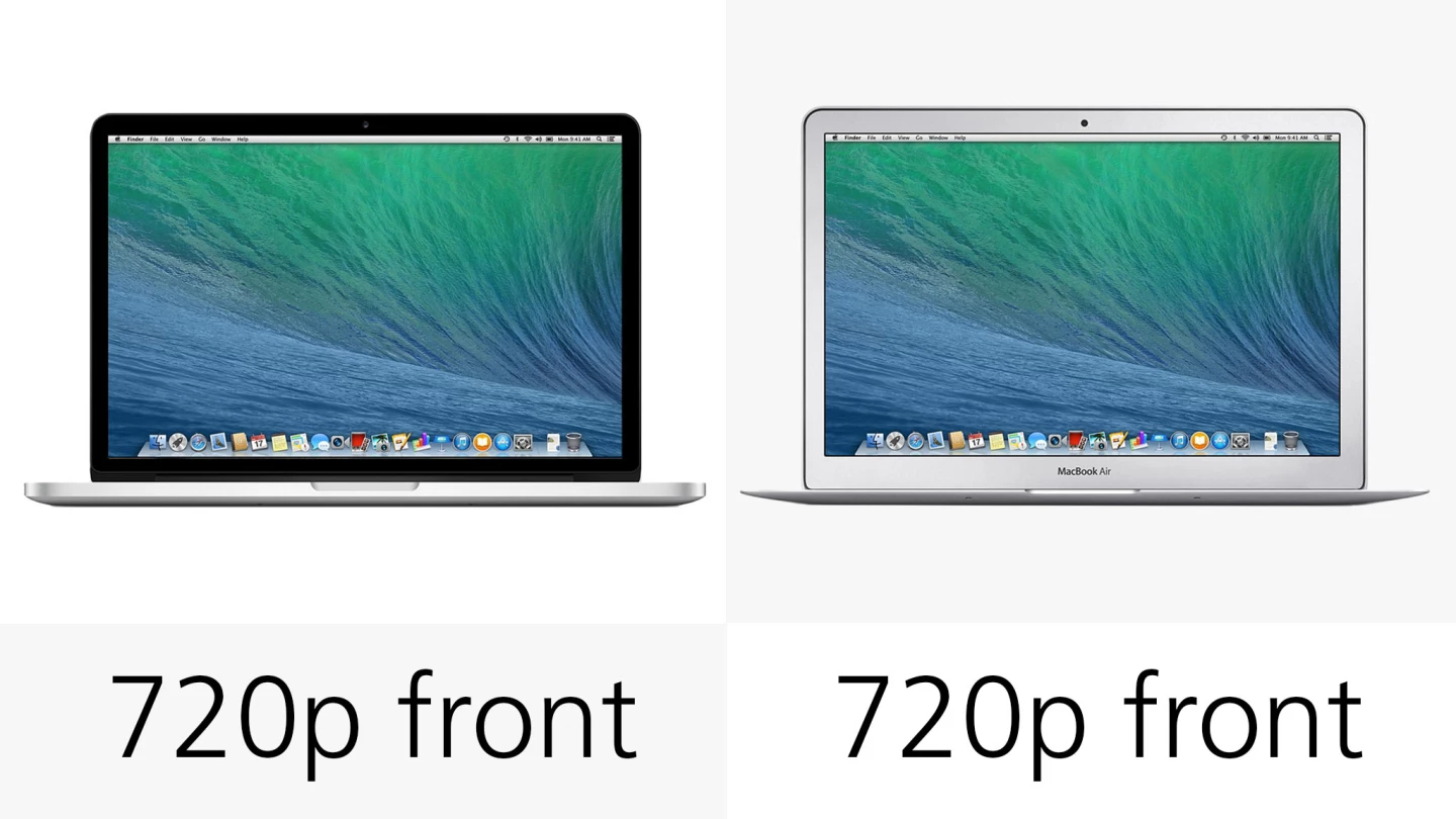 Both MacBooks have standard 720p front-facing cameras