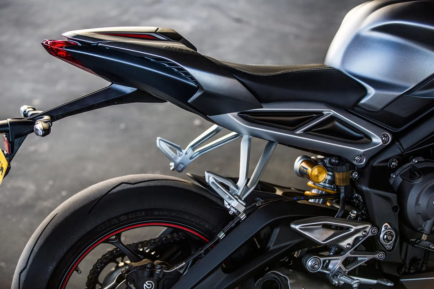 2017 Triumph Street Triple: silver subframe denotes the top-of-the-range RS model